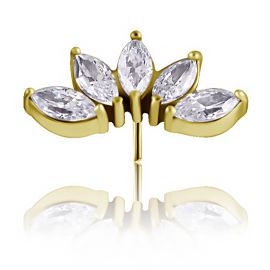 GOLDBESCHICHTETER GEWINDELOSER LOTUSBLUMEN-ERSATZ