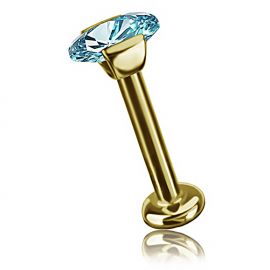 18k GOLD LABRET PIERCING WITH DROP STONE LAB