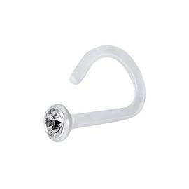 BIOPLAST NOSE PIERCING WITH CRYSTAL