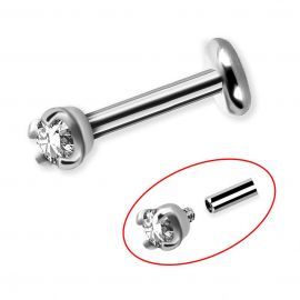 Labret con filetto interno e Premium Zirconia