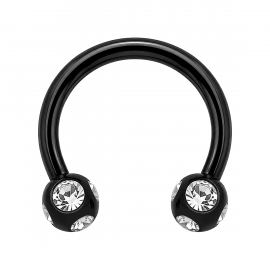 CIRCULAR BARBELL WITH JEWELLED BALLS