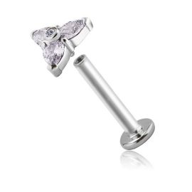 THREE-POINT WHITE CRYSTAL LABRET