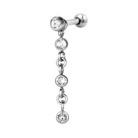 PIERCING BAR WITH PENDANT AND CRYSTALS