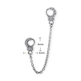 Catena per orecchio con manette e brillanti