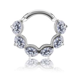 CLICKER RING WITH OVAL CRYSTALS
