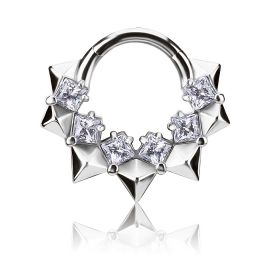 CLICKER RING WITH SQUARE CRYSTALS