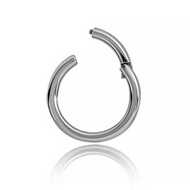 Nose clicker ring in white gold