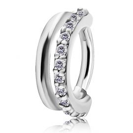 DOUBLE PIERCING CLICKER WITH CRYSTALS FOR HELIX