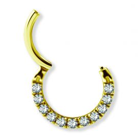 Cercle clicker plaqué or avec Premium Zirconia