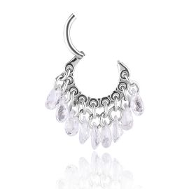 Earring with hanging crystals