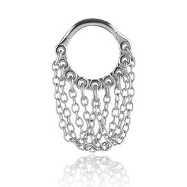 Anillo clicker con cadenas de acero