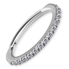Hand-polished clicker circle with Premium Zirconia crystals