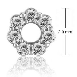 CHARM WITH 7 CRYSTALS ON BOTH SIDES