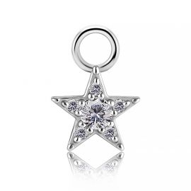 Pendant with a star of diamonds for circular piercings