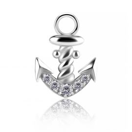 Pendant with anchor of crystals for circular piercings