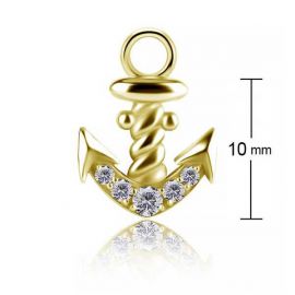 COLGANTE DORADO CON ANCLA DE CRISTALES