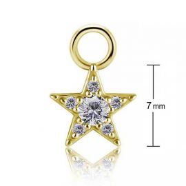 PENDANT IN GOLD WITH CRYSTAL STAR