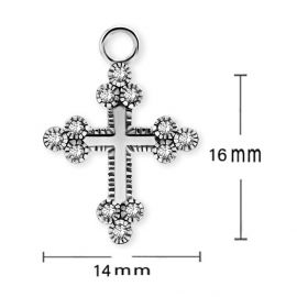 Pendant accessory with cross and crystals