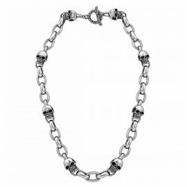 CHAIN NECKLACE WITH SKULLS