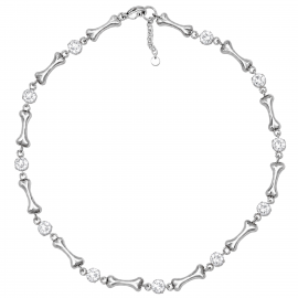NECKLACE WITH BONES AND CRYSTALS