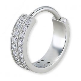 Piercing avec double rangée de cristaux en Cubic Zirconia
