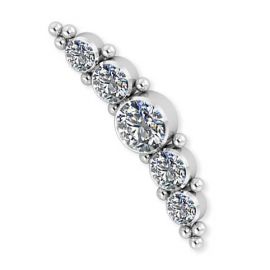 Composant pour piercing avec 5 cristaux