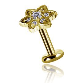 PIERCING DORATO PER TRAGO CON FIORELLINO