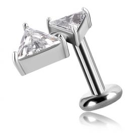 PIERCING WITH ZIRCONIA TRIANGLES IN TITANIUM WITH CRYSTALS