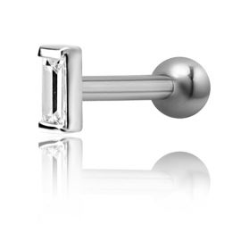 PIERCING BARRA WITH BAGUETTE CUT CRYSTAL