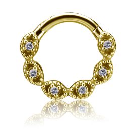 GOLD-PLATED CLICKER RING WITH PREMIUM ZIRCONIA