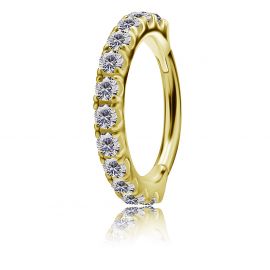GOLD-PLATED CLICKER EARRING FOR CONCH WITH CUBIC ZIRCONIA