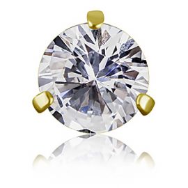 GOLD PLATED REPLACEMENT WITH CRYSTAL FOR THREADLESS PIERCINGS