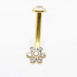 VERGOLDETES CHRISTINA-PIERCING MIT KRISTALLBLUME