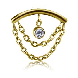 GOLD-PLATED FLAT-HELIX REPLACEMENT WITH CHAINS AND CRYSTAL