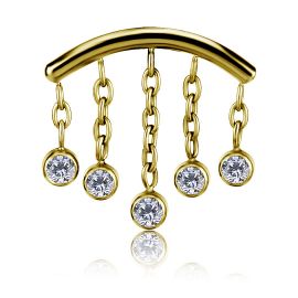 GOLD-PLATED ACCESSORY FOR FLAT HELIX PIERCING