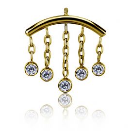 GOLD PLATED ACCESSORY FOR VERTICAL HELIX PIERCING