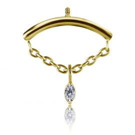 GOLD-PLATED VERTICAL HELIX REPLACEMENT WITH CRYSTAL DROP