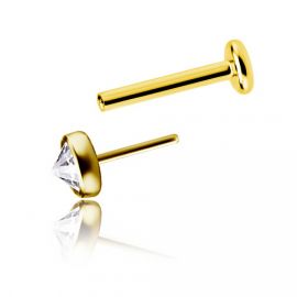 THREADLESS LABRET PIERCING WITH CRYSTAL