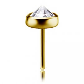 GOLD-PLATED THREADLESS REPLACEMENT WITH CRYSTAL