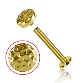 Piercing de oro con disco martillado
