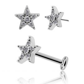 Joya piercing oreja con estrella de cristales