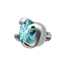 Steel jewel for dermal anchor piercing