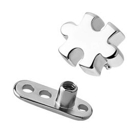 Microdermal in titanio con puzzle in acciaio