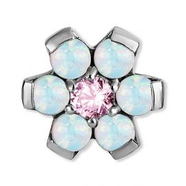 Titanium jewelled flower for microdermal