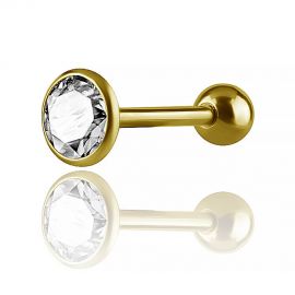Piercing doré avec cristal premium