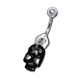 SKULL BELLY BUTTON PIERCING