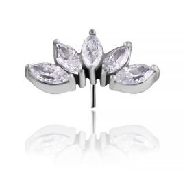 RICAMBIO PIERCING SENZA FILETTATURA A FORMA DI FIOR DI LOTO