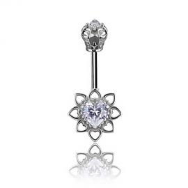 HEART HELIX VERTICAL PIERCING WITH CRYSTALS