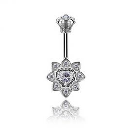 HEART SHAPE VERTICAL HELIX PIERCING WITH CRYSTALS