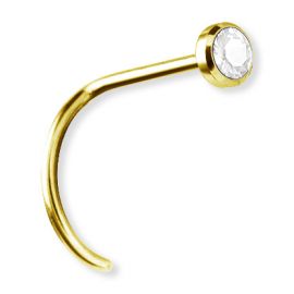 Golden nose piercing with Premium crystal